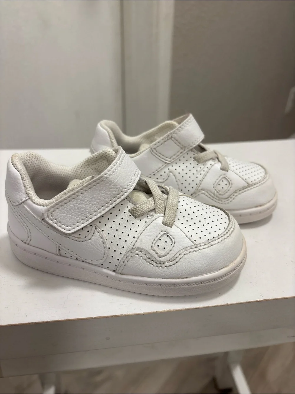 Nike Kids White Velcro & Lace Sneakers